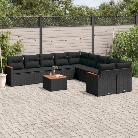 11-piece garden sofa set and black synthetic rattan cushions by , Garden sets - Ref: Foro24-3258758, Price: 663,33 €, Discoun...