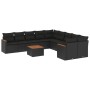 Set de sofás de jardín 11 pzas y cojines ratán sintético negro de , Conjuntos de jardín - Ref: Foro24-3258758, Precio: 675,58...
