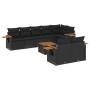 8-teiliges Gartensofa-Set und schwarze synthetische Rattankissen von , Gartensets - Ref: Foro24-3259395, Preis: 684,11 €, Rab...