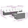 8-teiliges Gartensofa-Set und schwarze synthetische Rattankissen von , Gartensets - Ref: Foro24-3259395, Preis: 684,11 €, Rab...