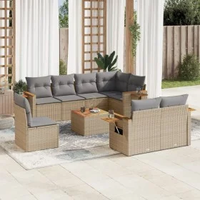 9-piece garden sofa set with beige synthetic rattan cushions by , Garden sets - Ref: Foro24-3259413, Price: 614,75 €, Discoun...