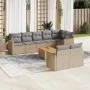 9-teiliges Gartensofa-Set mit beigen synthetischen Rattankissen von , Gartensets - Ref: Foro24-3258559, Preis: 586,63 €, Raba...