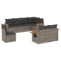 8-piece garden sofa set and gray synthetic rattan cushions by , Garden sets - Ref: Foro24-3259407, Price: 559,40 €, Discount: %