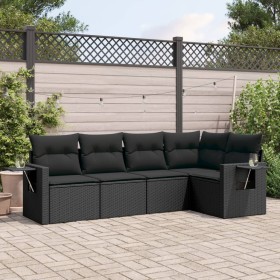 5-teiliges Gartenmöbel-Set und schwarze synthetische Rattankissen von , Gartensets - Ref: Foro24-3252462, Preis: 370,85 €, Ra...