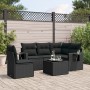 6-piece garden sofa set and black synthetic rattan cushions by , Garden sets - Ref: Foro24-3252512, Price: 419,88 €, Discount: %