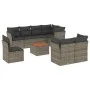 9-teiliges Gartenmöbel-Set und graue synthetische Rattankissen von , Gartensets - Ref: Foro24-3223743, Preis: 536,89 €, Rabat...