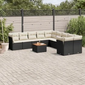 11-piece garden sofa set and black synthetic rattan cushions by , Garden sets - Ref: Foro24-3223851, Price: 637,07 €, Discoun...