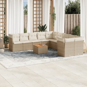 11-teiliges Gartensofa-Set mit beigen synthetischen Rattankissen von , Gartensets - Ref: Foro24-3223853, Preis: 677,78 €, Rab...