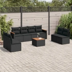 8-piece garden sofa set and black synthetic rattan cushions by , Garden sets - Ref: Foro24-3258296, Price: 507,06 €, Discount: %