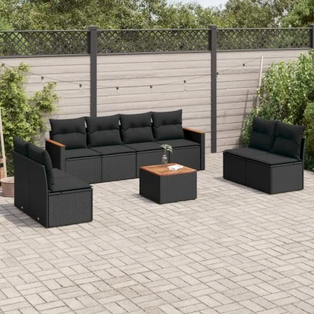 8-piece garden sofa set and black synthetic rattan cushions by , Garden sets - Ref: Foro24-3258296, Price: 507,06 €, Discount: %