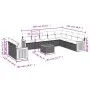 11-piece garden sofa set and gray synthetic rattan cushions by , Garden sets - Ref: Foro24-3260205, Price: 706,65 €, Discount: %