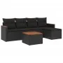 6-teiliges Gartensofa-Set und schwarze synthetische Rattankissen von , Gartensets - Ref: Foro24-3258324, Preis: 368,58 €, Rab...