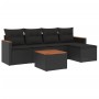 Set de sofás de jardín 6 piezas y cojines ratán sintético negro de , Conjuntos de jardín - Ref: Foro24-3258324, Precio: 389,46 €
