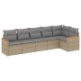 Juego de sofás jardín con cojines 6 pzas ratán sintético beige de , Conjuntos de jardín - Ref: Foro24-3258391, Precio: 406,16 €