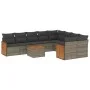 10-piece garden sofa set with gray synthetic rattan cushions by , Garden sets - Ref: Foro24-3260394, Price: 618,75 €, Discoun...