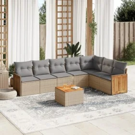 Gartensofa-Set mit beigen Kissen 8 Stück PE-Rattan von , Gartensets - Ref: Foro24-3260120, Preis: 506,83 €, Rabatt: %