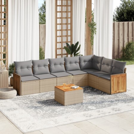 Gartensofa-Set mit beigen Kissen 8 Stück PE-Rattan von , Gartensets - Ref: Foro24-3260120, Preis: 508,01 €, Rabatt: %
