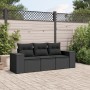 Gartensofa-Set mit Kissen, 3-teilig, schwarzes synthetisches Rattan von , Gartensets - Ref: Foro24-3254592, Preis: 239,22 €, ...