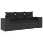 Garden sofa set with cushions 3 pieces black synthetic rattan by , Garden sets - Ref: Foro24-3254592, Price: 237,97 €, Discou...