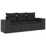 Gartensofa-Set mit Kissen, 3-teilig, schwarzes synthetisches Rattan von , Gartensets - Ref: Foro24-3254592, Preis: 239,22 €, ...