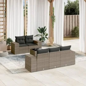 6-piece garden furniture set and gray synthetic rattan cushions by , Garden sets - Ref: Foro24-3254637, Price: 439,99 €, Disc...