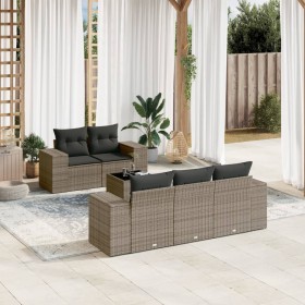 6-teiliges Gartenmöbel-Set und graue synthetische Rattankissen von , Gartensets - Ref: Foro24-3254637, Preis: 439,81 €, Rabat...