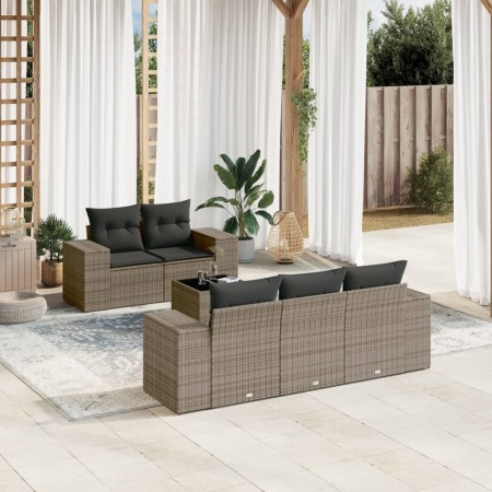 6-teiliges Gartenmöbel-Set und graue synthetische Rattankissen von , Gartensets - Ref: Foro24-3254637, Preis: 439,81 €, Rabat...