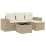 Garden sofa set with cushions 5 pieces beige synthetic rattan by , Garden sets - Ref: Foro24-3254815, Price: 385,40 €, Discou...