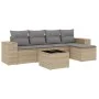 Garden sofa set with cushions 6 pieces beige synthetic rattan by , Garden sets - Ref: Foro24-3254836, Price: 405,81 €, Discou...