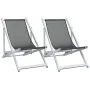 Klappbare Strandkörbe 2 Einheiten aus Aluminium und grauem Textilene von , Gartenstühle - Ref: Foro24-360167, Preis: 123,18 €...
