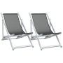 Klappbare Strandkörbe 2 Einheiten aus Aluminium und grauem Textilene von , Gartenstühle - Ref: Foro24-360167, Preis: 123,18 €...