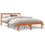 Bettgestell aus massivem, wachsbraunem Kiefernholz, 150 x 200 cm von , Betten und Lattenroste - Ref: Foro24-844146, Preis: 99...