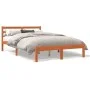 Bettgestell aus massivem, wachsbraunem Kiefernholz, 150 x 200 cm von , Betten und Lattenroste - Ref: Foro24-844146, Preis: 98...