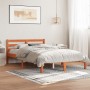 Bettgestell aus massivem, wachsbraunem Kiefernholz, 150 x 200 cm von , Betten und Lattenroste - Ref: Foro24-844146, Preis: 99...