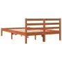 Bettgestell aus massivem, wachsbraunem Kiefernholz, 150 x 200 cm von , Betten und Lattenroste - Ref: Foro24-844146, Preis: 98...