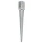 Ground spikes 6 units silver galvanized steel 8x8x76 cm by vidaXL, Spikes for anchoring in the ground - Ref: Foro24-145408, P...