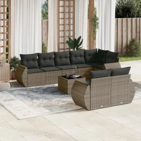 9-piece garden furniture set and gray synthetic rattan cushions by , Modular outdoor sofas - Ref: Foro24-3221629, Price: 628,...