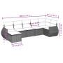 Set de comedor de jardín 7 pzas y cojines ratán sintético negro de , Sofás modulares de exterior - Ref: Foro24-3221674, Preci...