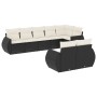 8-teiliges Gartensofa-Set und schwarze synthetische Rattankissen von , Modulare Sofas für den Außenbereich - Ref: Foro24-3221...