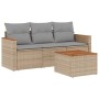 Garden sofa set with cushions 4 pieces beige synthetic rattan by , Garden sets - Ref: Foro24-3258167, Price: 257,03 €, Discou...