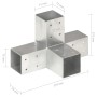 X-förmiger Pfostenverbinder aus verzinktem Metall 71x71 mm von vidaXL, Zaunpfosten - Ref: Foro24-145459, Preis: 32,82 €, Raba...