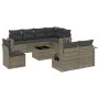 9-teiliges Gartenmöbel-Set und graue synthetische Rattankissen von , Gartensets - Ref: Foro24-3252787, Preis: 607,37 €, Rabat...