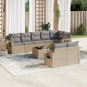 9-piece garden sofa set with beige synthetic rattan cushions by , Garden sets - Ref: Foro24-3252766, Price: 654,45 €, Discoun...