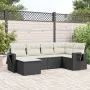 6-teiliges Gartensofa-Set und schwarze synthetische Rattankissen von , Gartensets - Ref: Foro24-3252793, Preis: 376,77 €, Rab...