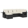 6-teiliges Gartensofa-Set und schwarze synthetische Rattankissen von , Gartensets - Ref: Foro24-3252793, Preis: 383,47 €, Rab...