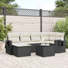 7-piece garden dining set and black synthetic rattan cushions by , Garden sets - Ref: Foro24-3252803, Price: 428,96 €, Discou...