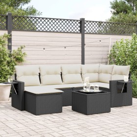 Set de comedor de jardín 7 pzas y cojines ratán sintético negro de , Conjuntos de jardín - Ref: Foro24-3252803, Precio: 428,5...