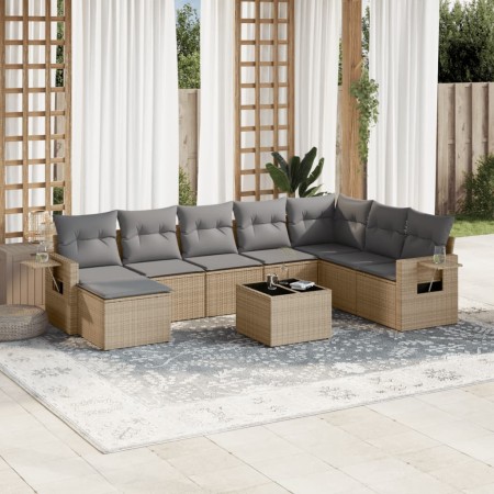 9-piece garden sofa set with beige synthetic rattan cushions by , Garden sets - Ref: Foro24-3252906, Price: 581,59 €, Discoun...
