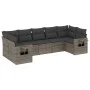 7-piece garden sofa set with gray PE rattan cushions by , Garden sets - Ref: Foro24-3252927, Price: 458,48 €, Discount: %
