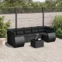 8-piece garden sofa set and black synthetic rattan cushions by , Garden sets - Ref: Foro24-3253472, Price: 517,30 €, Discount: %